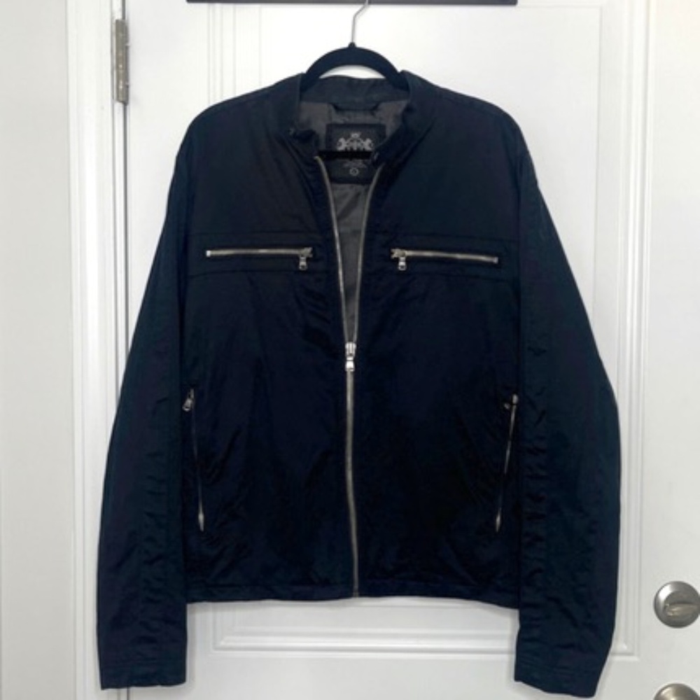 Express Men’s Black Zip-Up Bomber Jacket | Size: Large
